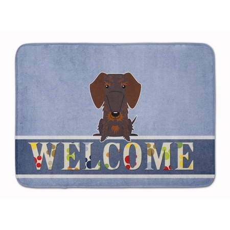 Carolines Treasures Wire Haired Dachshund Chocolate Welcome Machine Washable Memory Foam Mat BB5710RUG